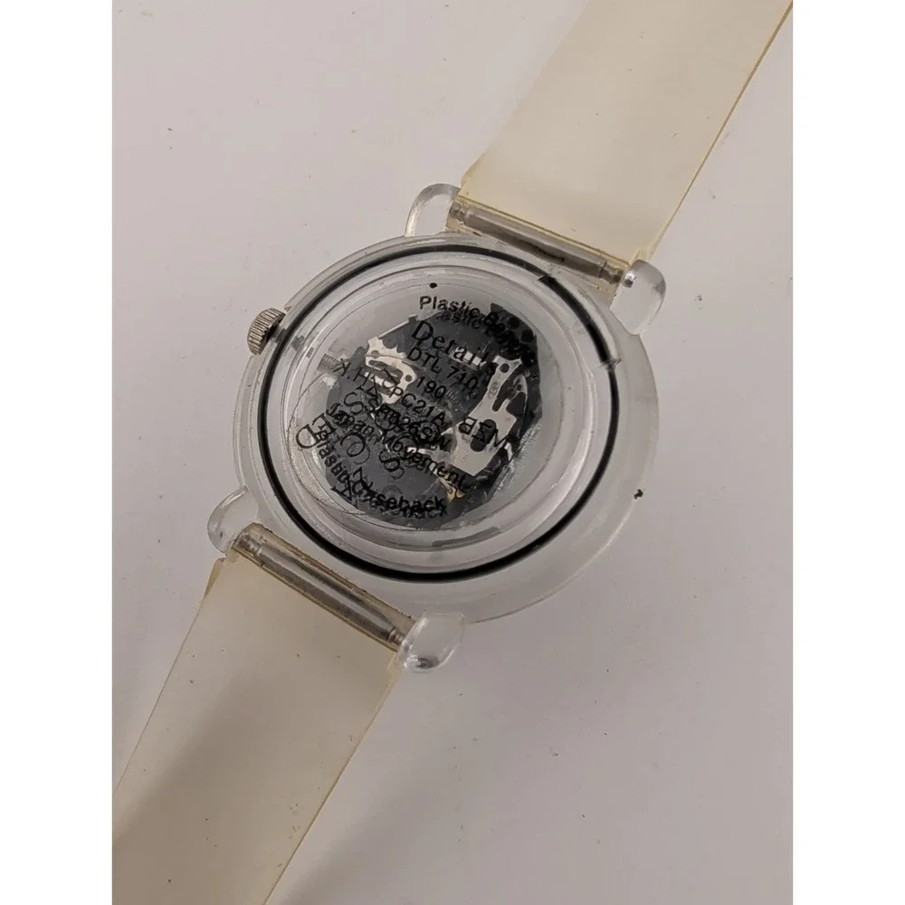 Vintage Details Women's Watch 3D Rose Rotating Seconds Hands Clear Case- Works